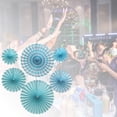 thumbnail image 2 of Blue Paper Fan Flower Set Easy To Assemble and Reuse Ornament for Wedding Graduation Events, 2 of 4
