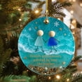 thumbnail image 3 of Round-Shaped Sea Glass Friendship Ornaments for Christmas Decorations, Beautiful Handmade Friendship Christmas Gifts Tree Hanging Pendants 3.15 Inch Green, 3 of 5