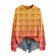 thumbnail image 3 of Winter Plus Size Fall Sweaters for Women Women Christmas Tree Snowflake Reindeer Long Sleeve Knit Xmas Sweater Yellow L, 3 of 8