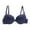 Blue Striped, variant on Women's 3/4 Cup Push Up Front Closure Stripe Bra Smooth Bralette Brassiere