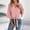 Pink, variant on Women's V Neck Button Front Tie Knot Hem 3/4 Bell Sleeve Casual Blouse Summer – Loose Soft Cotton