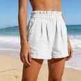 thumbnail image 5 of Axiiglly Cotton Shorts for Women Elastic Waist Breathable Workout Shorts Solid Color Lightweight Outdoor Casual Shorts for Holidays S-3XL, 5 of 10