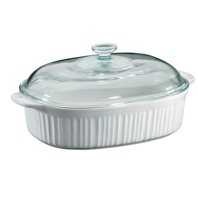 4 qt Cocotte Ovale Blanche Française - Blanc
