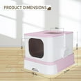 thumbnail image 2 of Enclosed Cat Litter Box with Lid, Large Foldable Litter Box with Litter Scoop, Top Entry Cat Toilet for Kittens and Big Cats (Pink,Stainless Steel, X-Large), 2 of 14