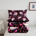 thumbnail image 5 of Manfei Ocean-Themed Axolotl Full Size Comforter Sets,Watercolor Salamander Print Bedding Comforter Set,Black Reversible,3 Pieces,1 Comforter and 2 Pillowcases, 5 of 7