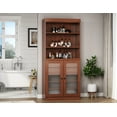 thumbnail image 3 of 100% Solid Wood 32" Bathroom Cabinet with Frosted Glass Doors, 2-Drawers and Adjustable Shelves, 3 of 6