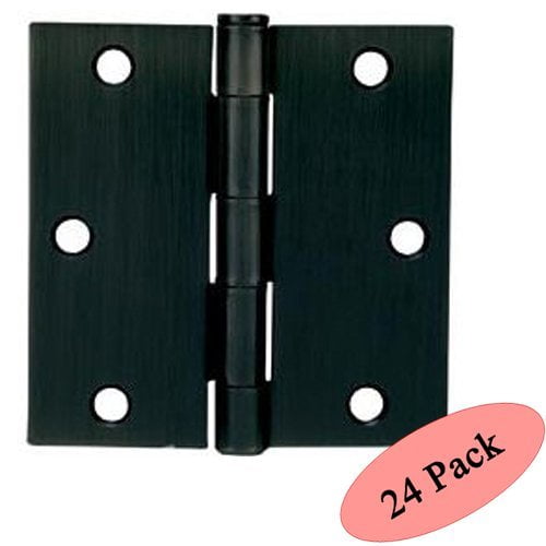 Cosmas Flat Black Door Hinge 3.5" Inch x 3.5" Inch with Square Corners
