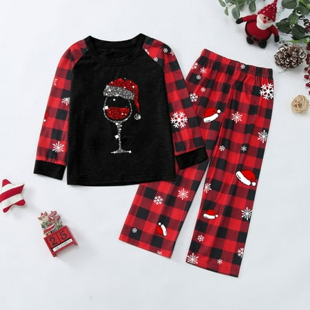 

Christmas Plaid Printed Loungewear Christmas Family Matching Pajamas Long Sleeve Home Sleepwear For Kid