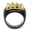 thumbnail image 3 of IP Gold+ IP Black (Ion Plating) Stainless Steel Ring with No Stone for Women No Stone Stone Color Style TK1842 Size 9, 3 of 4