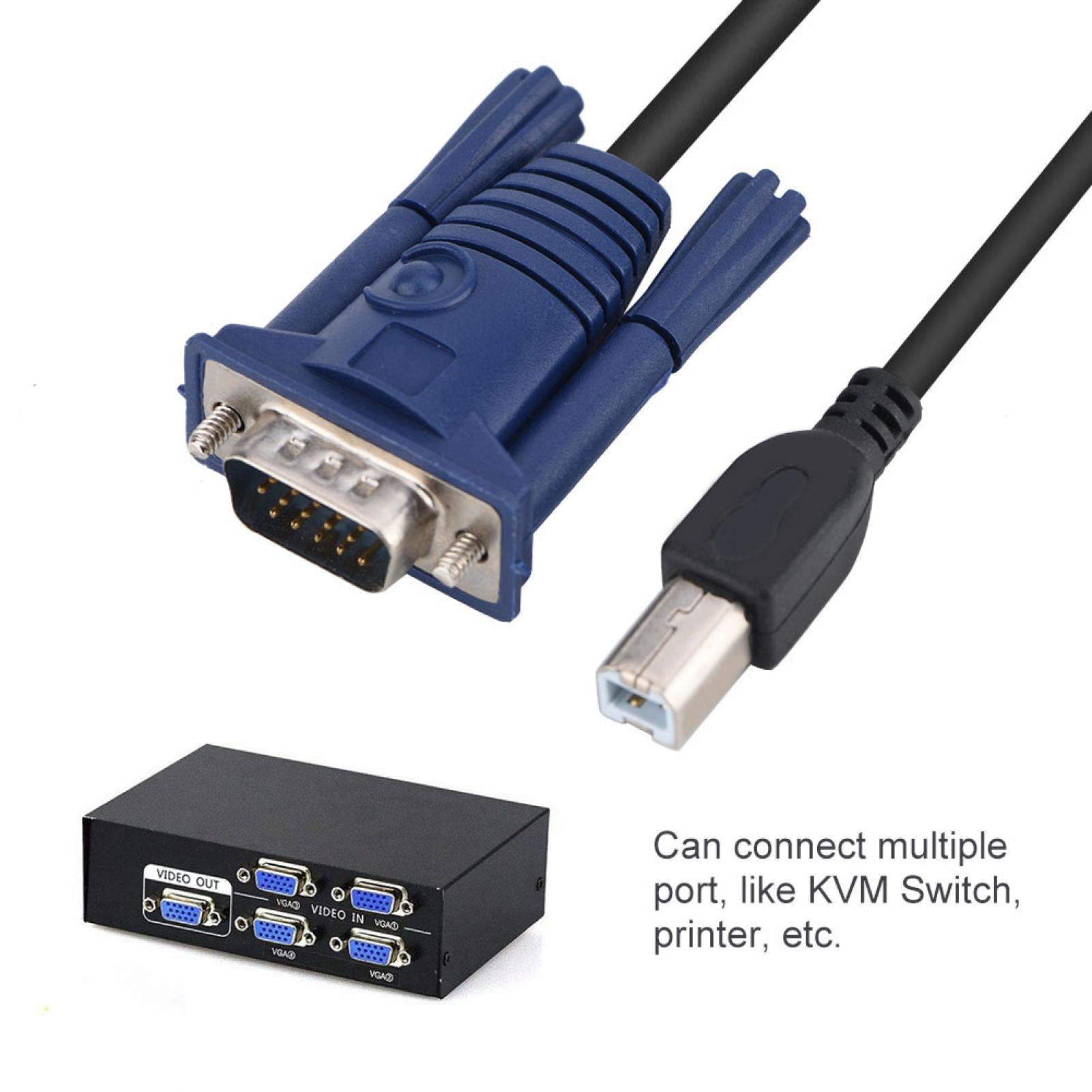 Multifunction Sturdy KVM Switch Simple Operation Long Service Life 2‑Port KVM Switch Reliable for Computer 