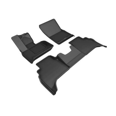 3D MAXpider 2019-2022 Fits Mercedes-Benz G-Class Kagu Black Carbon Fiber Embossed Pattern 1st 2nd Row Floor Mat L1MB10901509