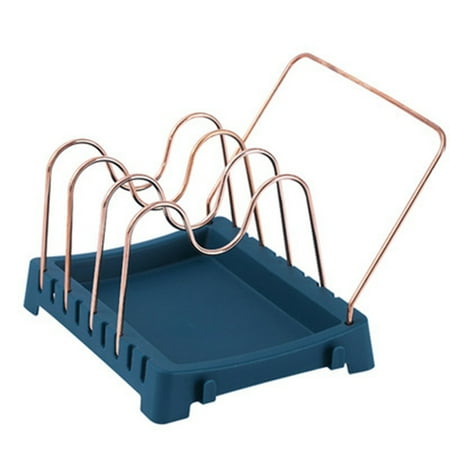 

Pan Pot Organizer Holder Cutting Board Pan Pot Cover Adjustable Blue