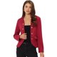 thumbnail image 1 of Chaqueta informal Allegra K de ante sintético con botones Steampunk y parte delantera abierta Rojo M, 1 of 6