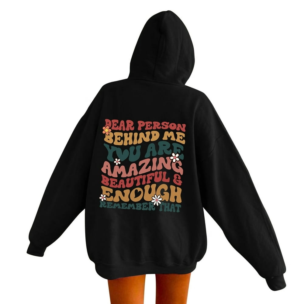 Hoodies For Women Word Graphic Sweatshirts For Women Fashion Casual Vintage Hoodie Trendy Sweatshirts Kawaii Preppy Clothes Long Sleeve Sweatshirt