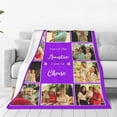 thumbnail image 4 of Custom Blanket with Photos Text, Personalized Photo Blankets and Throws, Personalized Gifts with Pictures for Boyfriend Sister,Customized Gifts for Couples Friends on Birthday Valentines Day, 4 of 6