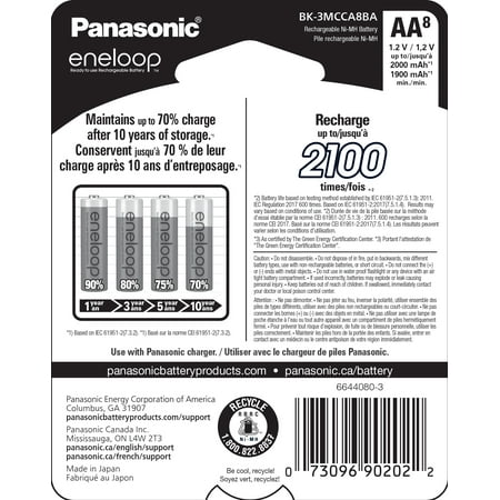 Panasonic - eneloop Rechargeable AA Batteries (8-Pack)