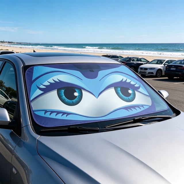 Foldable Car Windshield Sunshade, Heat Insulation Sun Protector With Compact Storage Design, for Vehicle Interior Protection, Black