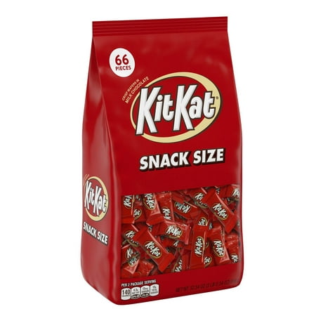 KIT KAT®, Milk Chocolate Snack Size Wafer Candy Bars, Individually Wrapped, 32.34 oz, Bulk Bag (66 Pieces)