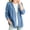 #158Blue, variant on Women V Neck Denim Jacket Button Front Casual Jean Coat Lightweight Loose Fit Fashion Outerwear Long Sleeve Cardigan Coat