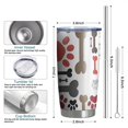 thumbnail image 6 of 20 Oz Paw Prints and Bones Coffee Tumbler Double Wall Insulated Stainless Steel Water Bottle | Metal Reusable Thermoses Flask with Cup Cap | Leak & Sweat Proof with Anti-Dust Lid, 6 of 7