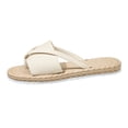 thumbnail image 6 of Rokment Women's Straw Flip Flops Flat Slides Sandals Bohemian Beach Stylish Casual Dress Slip on Lightweight Comfortable Walking Slippers Summer White Size 8.5, 6 of 7
