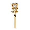 thumbnail image 3 of AFFY Solitaire Bypass Floral Engagement Ring for Women, 1.75 Carat (ctw) Round Cut Lab Grown Diamond Ring In 10K Solid Yellow Gold F-G, VS-SI Quality Ring Size-6, 3 of 7