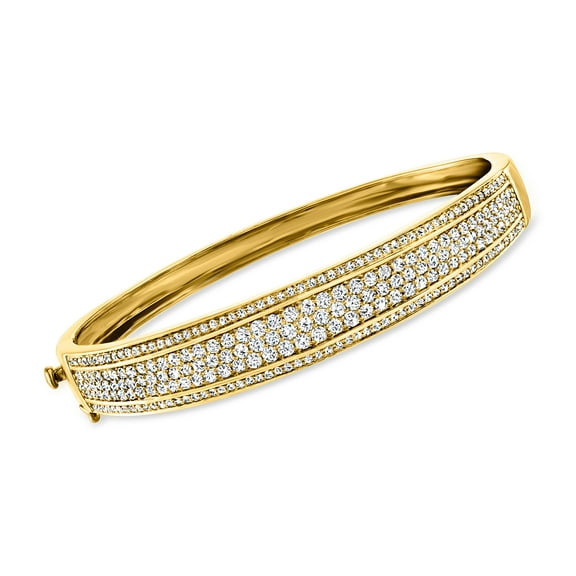 Ross-Simons 3.00 ct. t.w. Pave Diamond Bangle Bracelet in 18kt Gold Over Sterling, Women's, Adult