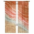 thumbnail image 3 of Burnt Orange Ombre Coastal Sheer Curtains 84 Inches Long 2 Panels Set, Window Sheer Curtains for Living Room/Bedroom, Summer Nautical Beach Ocean Seaside Light Filter Rod Pocket Curtain 52''x84''x2, 3 of 7