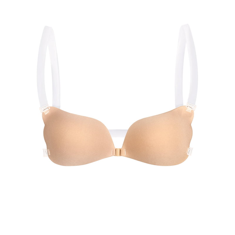 VICETONE Sticky Bra Strapless Adhesive push up Invisible Silicone Bra for Women Backless Dresses with Nipple Covers