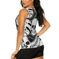thumbnail image 3 of Xecao Skull and palm leaves print women's scoop neck, loose-fit workout tank tops for the gym., 3 of 9