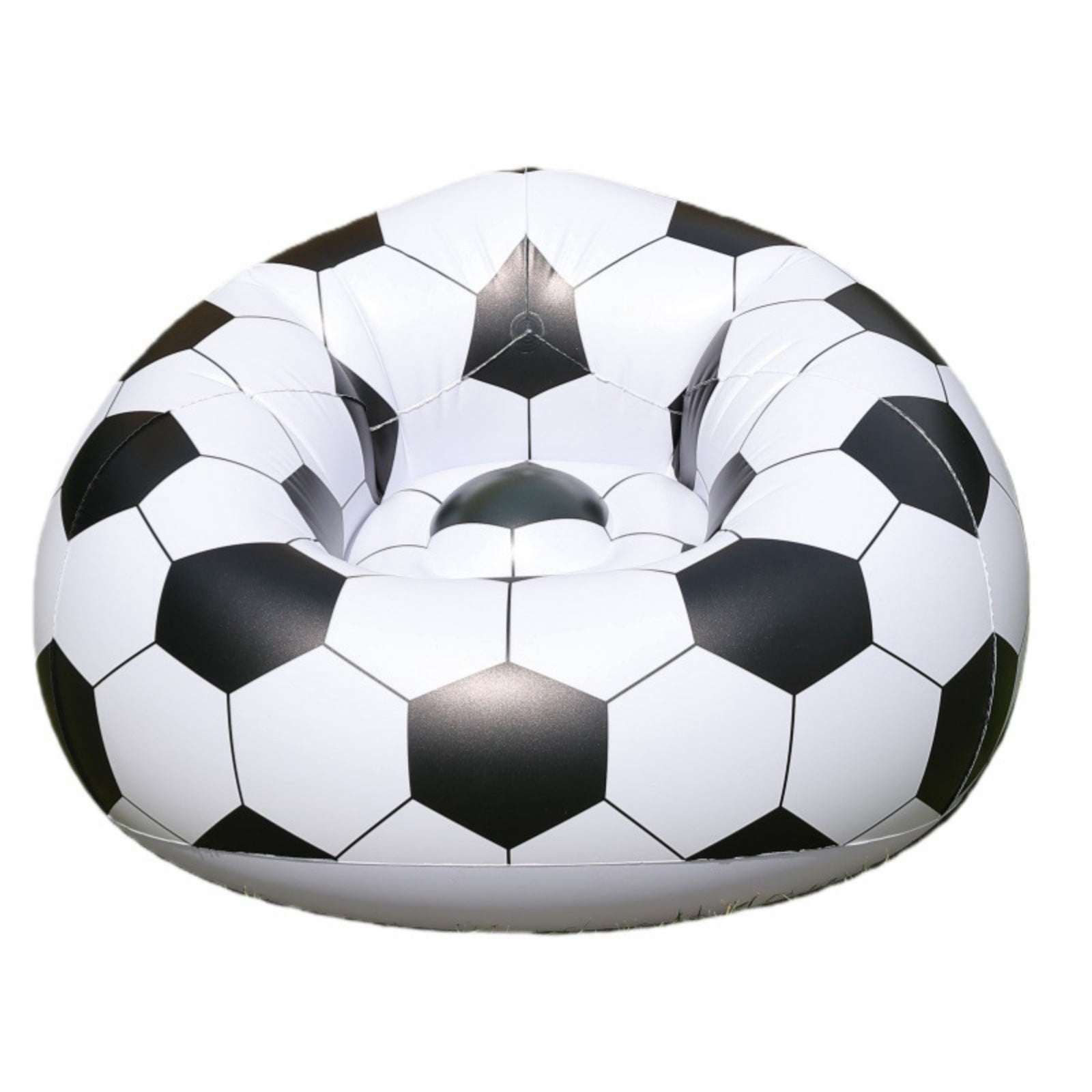 Inflatable Soccer Ball Couch For Adults - Foldable Air Lounger For Camping Beach Tailgate Blow Up Chair