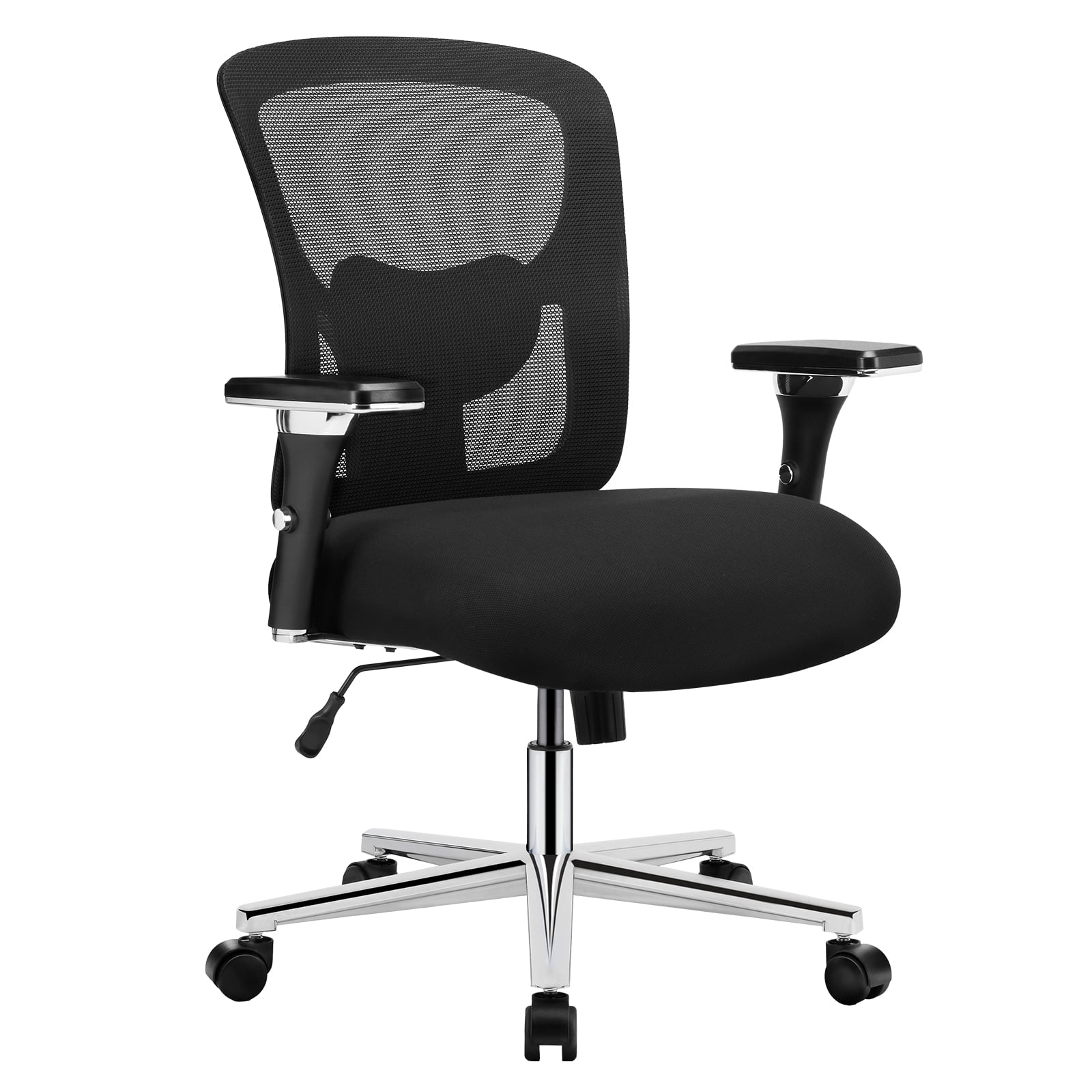 CONCETTA Heavy-Duty Big & Tall Mesh Office Chair, Ergonomic Desk Chair with Lumbar Support, Adjustable 4D Armrests & Adjustable Backrest, Swivel Wheels, 500 lb Capacity — Black