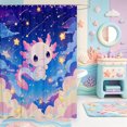 thumbnail image 2 of Manfei Amphibian Axolotl Print Shower Curtain 72Wx72L,Colorful Animal Bathroom Curtain, 2 of 5