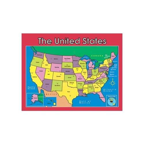 US MAP LAMINATED CHARTLET 17X22 SCBCD1140917 (pack of 7)