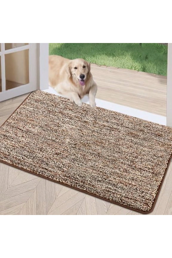Indoor Doormat Front Door Mat 32x40 Absorbent Rubber Backing Non Slip Door Mats Washable LowProfile Inside Floor Mat Door Rugs For Entryway Resist Dirt Mud Mat For Dogs Coffee Brown