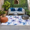 thumbnail image 2 of Purple Blue Spring Floral Outdoor Rug for Patio/Deck/Porch, Non-Slip Large Area Rug 5 x 7 Ft, Flowers Summer Botanical Indoor Outdoor Rugs Washable Area Rugs, Reversible Camping Rug Carpet Runner, 2 of 8