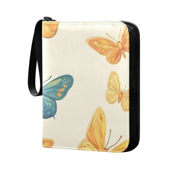4 Pocket Card Binder with 50-page sleeve can hold 400 game cards. Cartoon Butterly