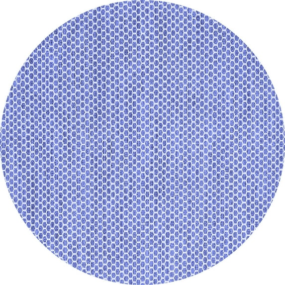 Ahgly Company Machine Washable Indoor Round Abstract Blue Contemporary Area Rugs, 3' Round