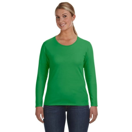 The Anvil Ladies' Lightweight Long-Sleeve T-Shirt - GREEN APPLE - S