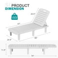 thumbnail image 3 of CDCASA Oversized Outdoor Chaise Lounge Chair – 5-Position Adjustable Backrest, Hidden Cup Holder, Weather-Resistant Resin Pool Lounge Chairs for Patio, Deck, and Backyard (Set of 2, White）, 3 of 10