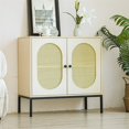 thumbnail image 2 of Spaco 31.5' Storage Cabinet with 2 Rattan Doors Bedroom Furniture, Natural, 2 of 6