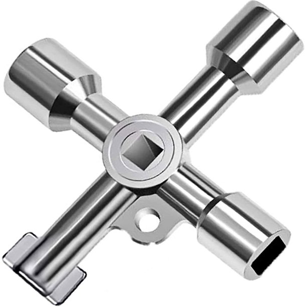 Llave de gas para medidor de llave, llave de servicios públicos para armario eléctrico, llave de apertura de aleación de Zinc (1 unidad, plateada)