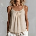 thumbnail image 6 of TGSLY Gathered Scoop Neck Camisole for Women Lightweight Soft Solid Color Sleeveless Shirts Loose Fit Dressy Adjustable Spaghetti Strap Ruched Tank Tops L, 6 of 7