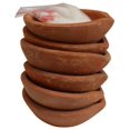 thumbnail image 4 of Clay Diya with Cotton Wicks 6 PCS Set Diwali Hindu Religious Indian Item Gifts Oil Lamp Set, 4 of 7