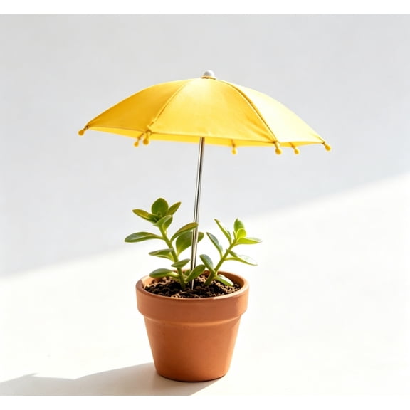 Solace 2xPlant Umbrella Weatherproof Sun Shade Cloth for Flowers Potted Plants Garden Yellow