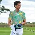 thumbnail image 2 of Kdxio Happy Summer Print Men's Short Sleeve Polo Shirt,Midweight Men's Shirt, 2 of 6