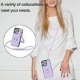 thumbnail image 5 of ELEHOLD for iPhone 13 Wallet Crossbody Case with Organ Card Slots Metal Finger Ring Holder Kickstand Crossbody Shoulder Strap Shockproof Purse Cover for Women Girls,lightpurple, 5 of 8