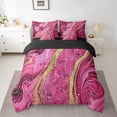thumbnail image 2 of Homewish Chic Abstarct Ombre Bedding Comforter Set 7pcs, Pink Fashion Marble Queen Bedding Sets, Teens Kids Adult Men Women Reversible Queen Sheet Sets, Microfiber Bedroom Decor, 2 of 7