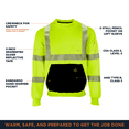 thumbnail image 4 of RefrigiWear HiVis Crewneck Sweatshirt - High Visibility Work Pullover, Warm Safety Sweatshirt for Outdoor Jobs, 4 of 7