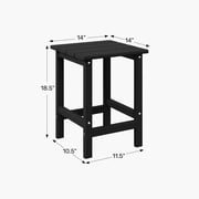 WestinTrends Outdoor Side Table, All Weather Poly Lumber Adirondack Small Patio Table Square End Table for Pool Balcony Deck Porch Lawn Backyard, White